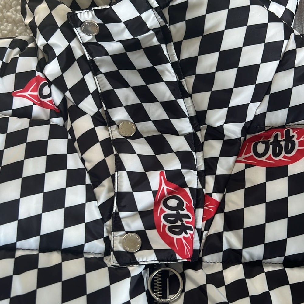 Off White Chessboard leaf pattern Puffer jacket - Picture 4 of 10